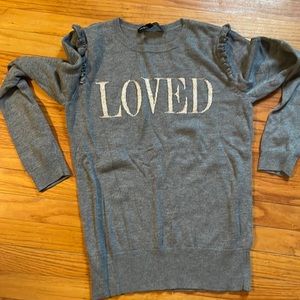 White House Black market size small gray sweater used like new